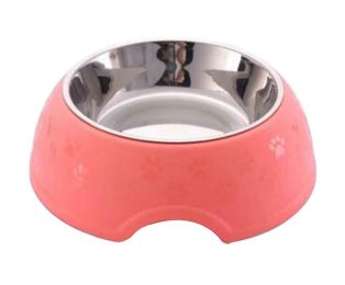 Stainless Steel Pet Bowls with Non Spill Skid Resistant Silicone Mat [A]