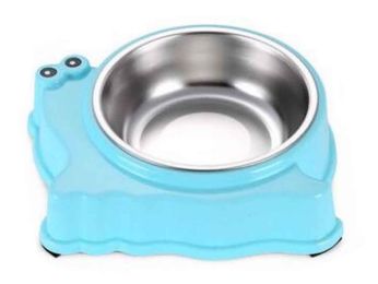 Stainless Steel Pet Bowls with Non Spill Skid Resistant Silicone Mat [E]