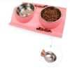 Stainless Steel Pet Bowls Water and Food Feeder Non Spill Skid Resistant [A]