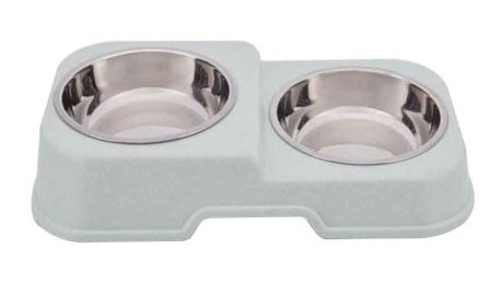 Stainless Steel Pet Bowls Water and Food Feeder Non Spill Skid Resistant [E]