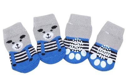 [J] 8 Pcs Lovely Knit Dog Socks Cat Socks Pet Knitted Socks Indoor Wear