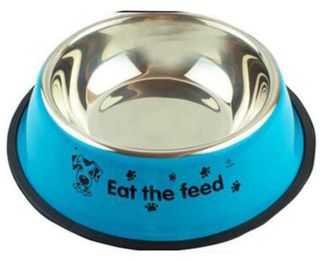 Little Stainless Steel Bowl Set Feeding Pot/Pet Bowl/Dog Bowl/Cat Bowl For Food & Water M Size (Blue#01)