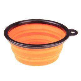 Portable Silicone Pets Bowls Dogs Cats Bowls Pet Supplies Dog Accessories-Orange