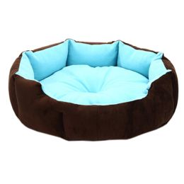 Stylish Pet Bed Pet House Detachable Doghouse Kennel for Small Pets Blue+Brown