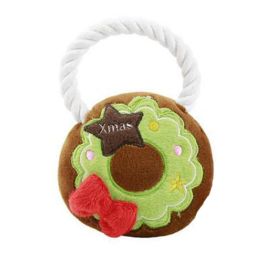 Durable Dog Toys Pet Toys Various Random Colors Plush Toys Grind Teeth Training, Christmas Wreath