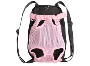 Portable Chest Carrier Backpack Bag for Pets Dogs Pink(Bust 50cm, Up to 15LB)