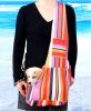 [Stripe] Portable Oxford Fabric Pet Carrier Shoulder Bag for Dogs and Cats