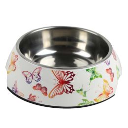 Butterfly Cute Dog Bowls Dog Dishes Pet Bowl Dogs Cats Stainless Steel Dog Bowls