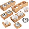 Simple Style Iron Frame Ceramics Double Bowls Pet Bowls Dong Bowls