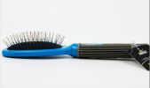Gray Plastic Handle Needle Comb Pet Dog Brush Massage Brush Blue