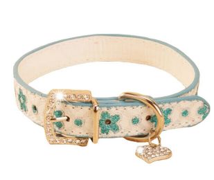 Rhinestone Pet Collars - Dog Leashes - Pet Supplies -- Blue Plum