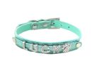 Letter Adjustable Rhinestones Studded Dog Collar Pet Collar(11~14 In, Sky Blue)