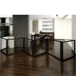 6 Panel Convertible Elite Pet Gate - Black