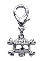 Lobster Claw Skull Charm Clear
