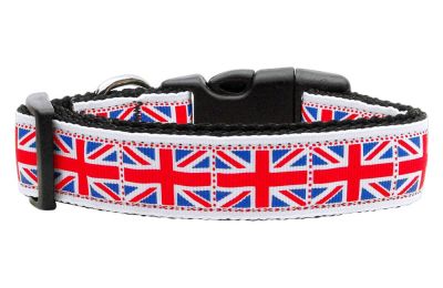 Tiled Union Jack(UK Flag) Nylon Ribbon Collar Medium