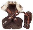 Pet Life  Luxe 'Furracious' 2-In-1 Mesh Reversed Adjustable Dog Harness-Leash W/ Removable Fur Collar