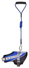 Helios Bark-Mudder Easy Tension 3M Reflective Endurance 2-in-1 Adjustable Dog Leash and Harness (Color: Blue, size: Small)