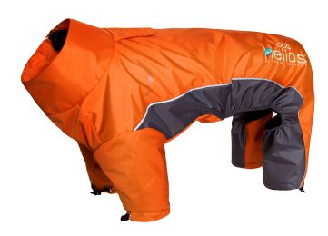 Helios Blizzard Full-Bodied Adjustable and 3M Reflective Dog Jacket (Color: Orange, size: Small)