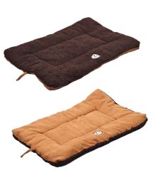 Eco-Paw Reversible Eco-Friendly Pet Bed Mat (Color: Brown, size: Medium)