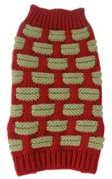 Fashion Weaved Heavy Knit Designer Ribbed Turtle Neck Dog Sweater (Color: Red, size: Extra Small)