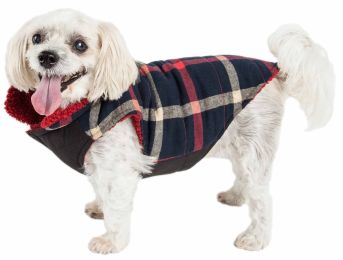 Pet Life  'Allegiance' Classical Plaided Insulated Dog Coat Jacket (Color: White, size: Small)