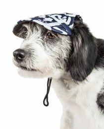 Pet Life  'Bone Cappa' Graffiti Sculptured Uv Protectant Adjustable Fashion Dog Hat Cap (Color: White/Black, size: Large)
