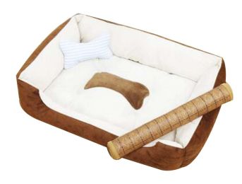Comfortable Pet Beds, Ideal Pet Bed for Dogs & Cats within 11 Pounds (Color: Brown)