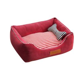 Detachable House Stylish Pet Bed Pet House Kennel,Pet Bolster Bed (Color: Red)