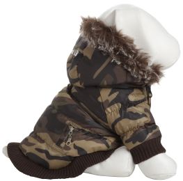 Metallic Fashion Pet Parka Coat (Color: Camo, size: Extra Small)