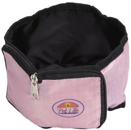 Wallet Travel Pet Bowl (Color: Pink)