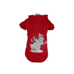 Pet Life LED Lighting Holiday Snowman Hooded Sweater Pet Costume (Color: Red, size: Extra Small)